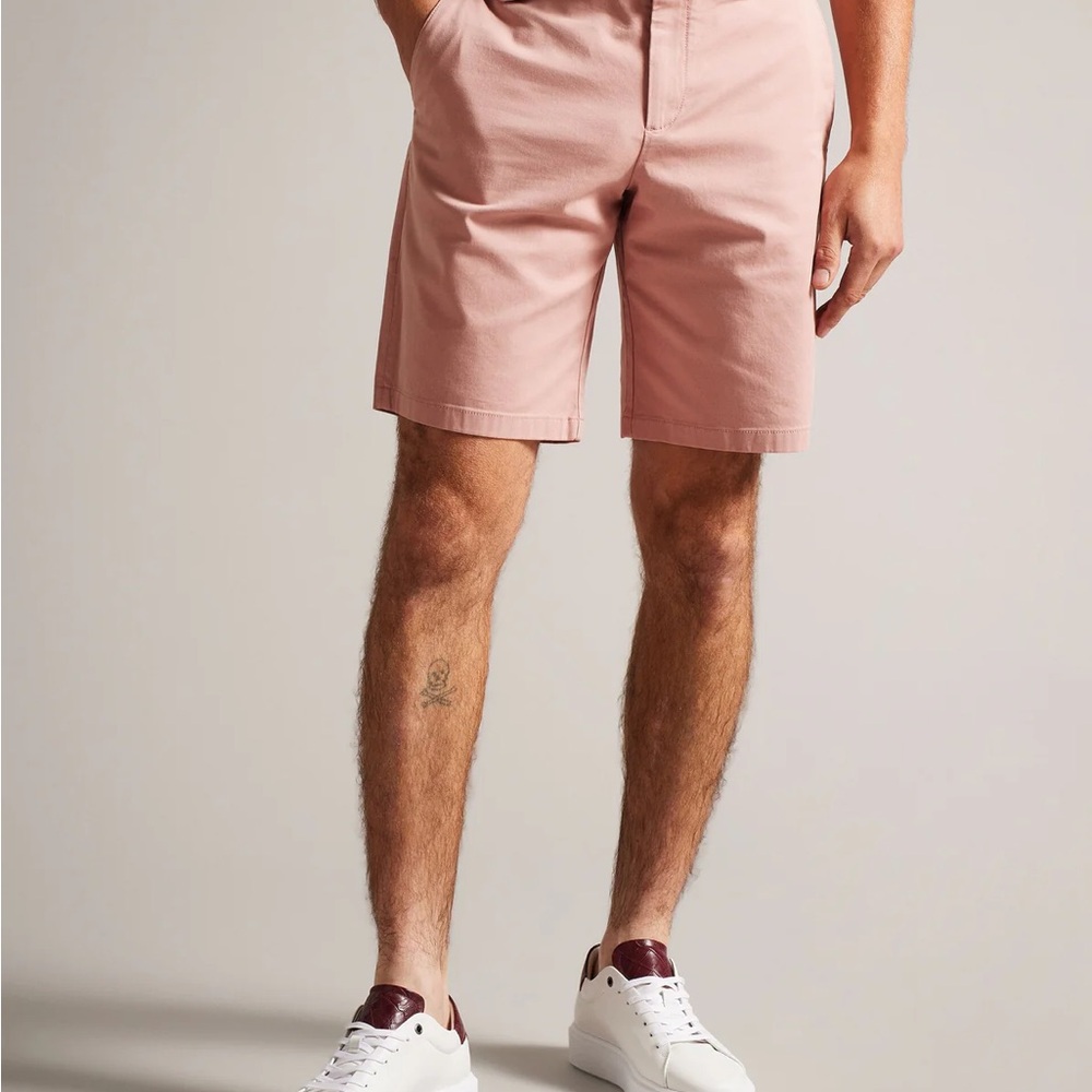 Ted Baker Light Pink Flat Front Shorts - Picture 2 of 8